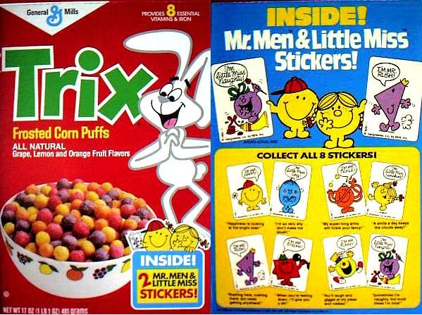 Trix Mr. Men Stickers Box