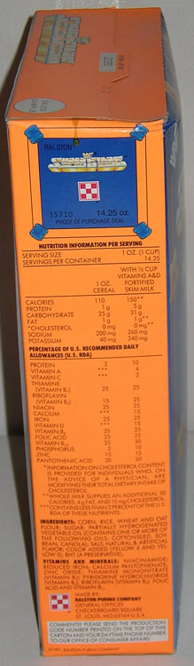 WWF Superstars Box - Nutrition Panel