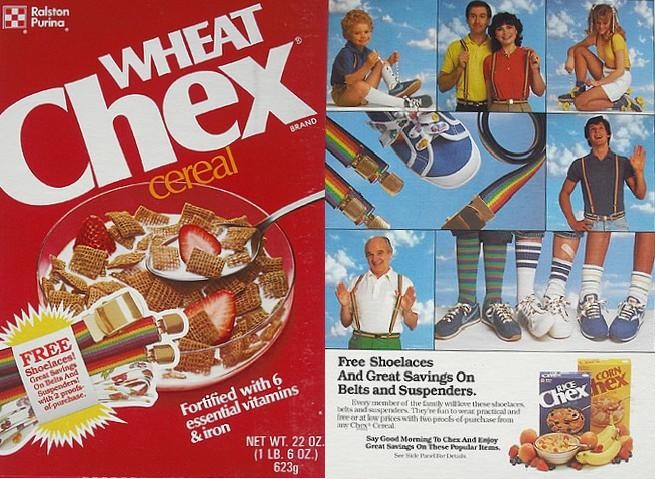 Wheat Chex Free Shoelaces Box
