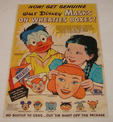 Wheaties Disney Masks Ad