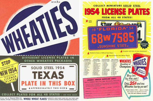 1954 Wheaties License Plates Box