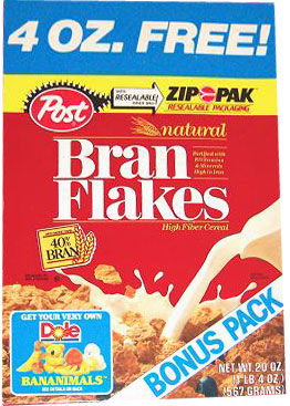 1988 Post Bran Flakes Box