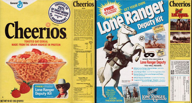 General Mills - Cheerios cereal box - Lone Ranger