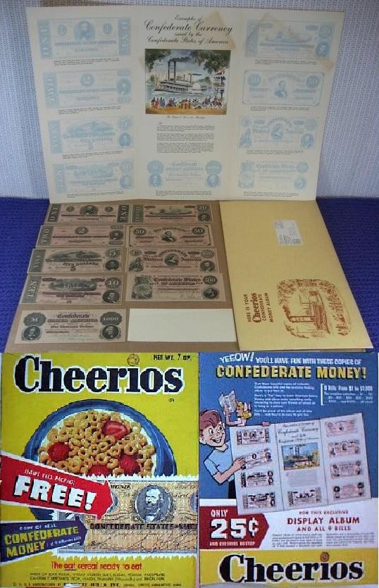 Cheerios Confederate Money