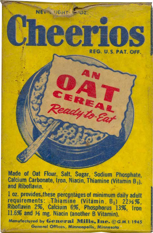 1940 Cheerios Box - Front