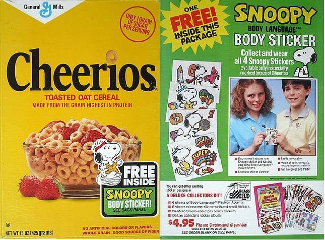 Cheerios Snoopy Body Sticker Box