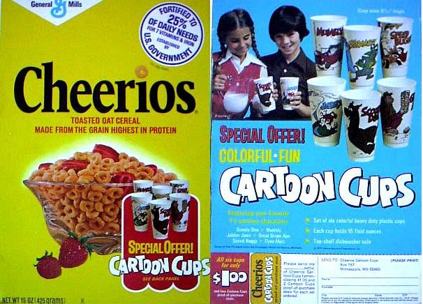 Cheerios Cartoon Cups Box