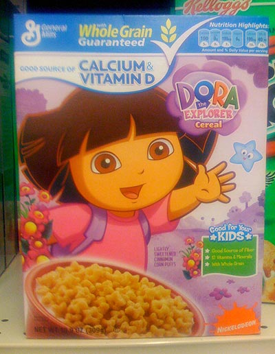 Dora Cereal Box Front - April 2009
