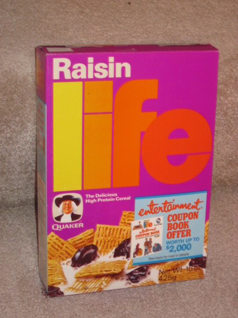 1984 Raisin Life Cereal Box