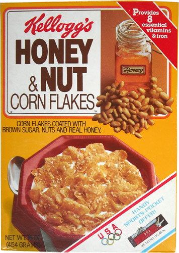 1984 Honey And Nut Corn Flakes Box