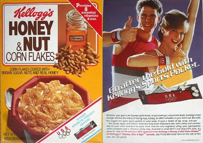 Honey & Nut Corn Flakes Box - Front & Back