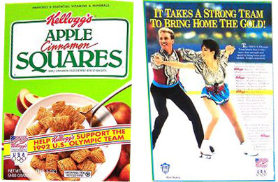 1992 Apple Cinnamon Squares Cereal Box