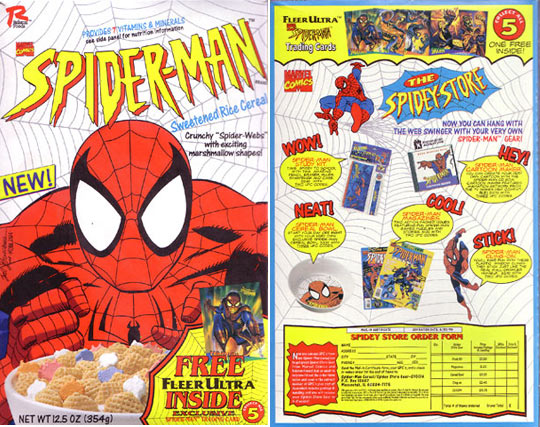 1995 Spider-Man Cereal Box