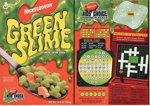 2003 Green Slime Cereal Box