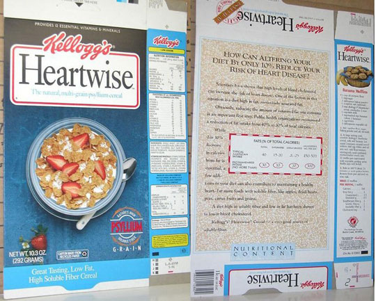 Heartwise Cereal Box