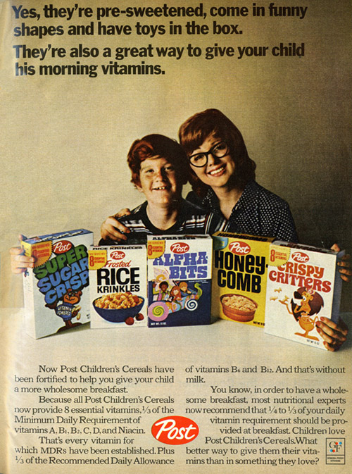 70s Ad with Frosted Rice Krinkles