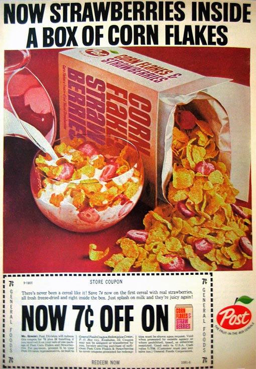 Corn Flakes And Strawberries Ad