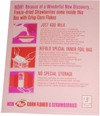 Back of Corn Flakes And Strawberries Box