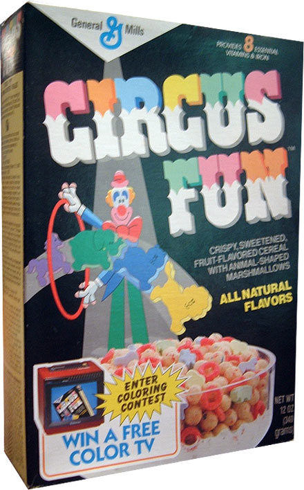 1987 Circus Fun Cereal Box