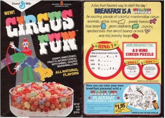 Early Circus Fun Cereal Box
