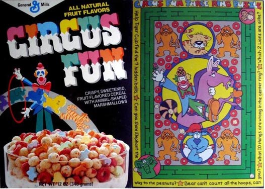 Circus Fun Cereal Box