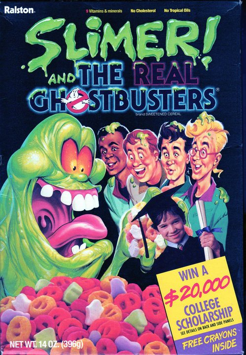 1990 Slimer And The Real Ghostbusters Cereal Box