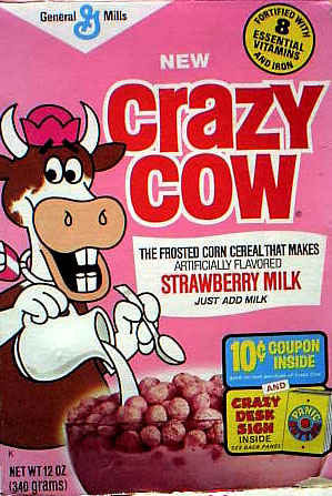 1977 Crazy Cow Cereal Box