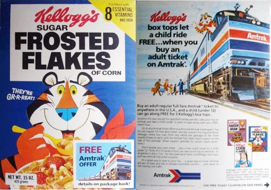 Sugar Frosted Flakes Amtrack Offer