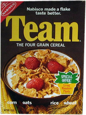 1971 Team Cereal Box