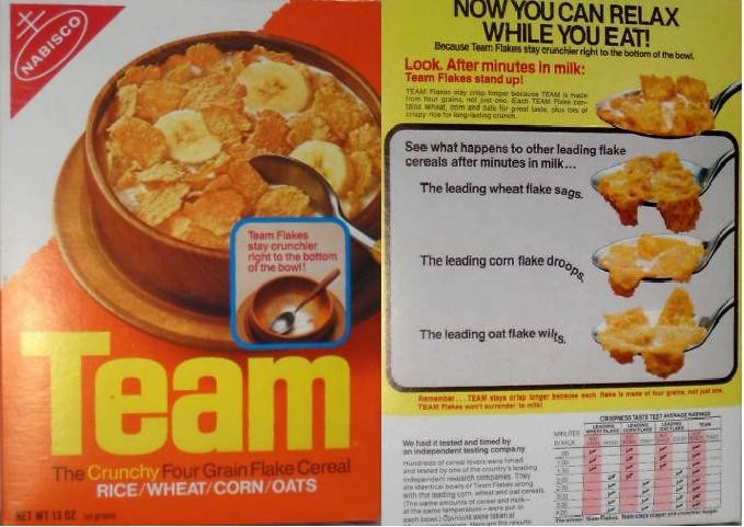 Team Cereal Box