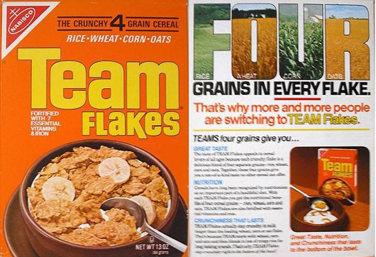 Team Flakes Cereal Box