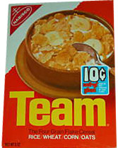 1972 Team Cereal Box
