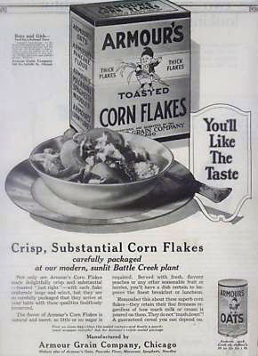 1921 Armour Toasted Corn Flakes Ad