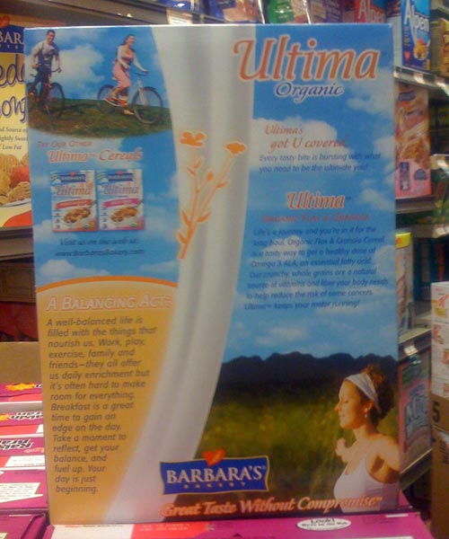 2008 Ultima Flax & Granola Cereal - Back
