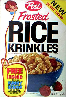 Frosted Rice Krinkles Box - Funny Straw