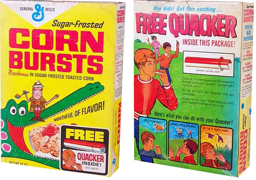 Corn Bursts Cereal Box