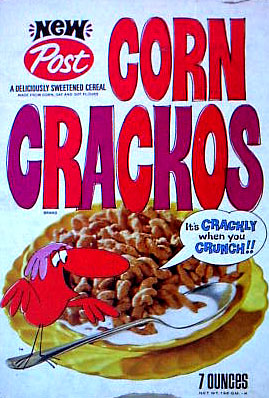 Late 60's Corn Crackos Cereal Box