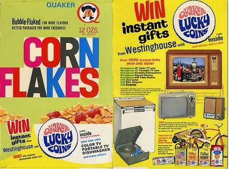 Quaker Corn Flakes Lucky Coins Box