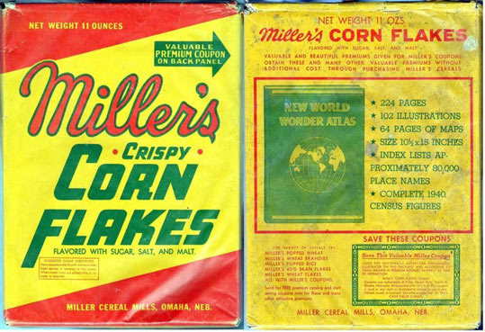 Miller's Corn Flakes Package