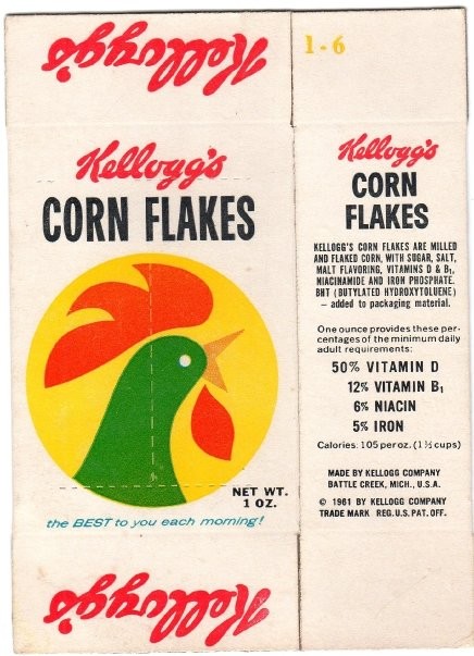 1961 Kellogg's Corn Flakes Mini Box