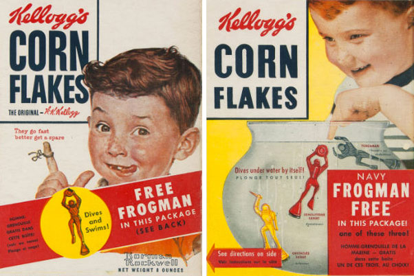 1954 Corn Flakes Frogman Box