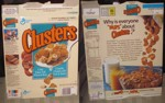 Clusters Cereal Box