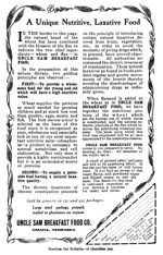 1915 Uncle Sam Breakfast Food Ad