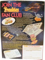 1987 Freakies Cereal Box - Back