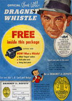 1955 Corn Flakes Box w/ Dragnet Whistle