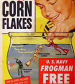 1954 Corn Flakes Frogman Box